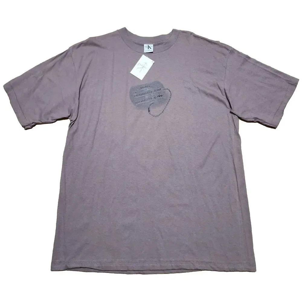 RARE NWT Vintage 80s Calvin Klein Khaki Fatigue Brown Dog Tag Shirt Men L/XL USA